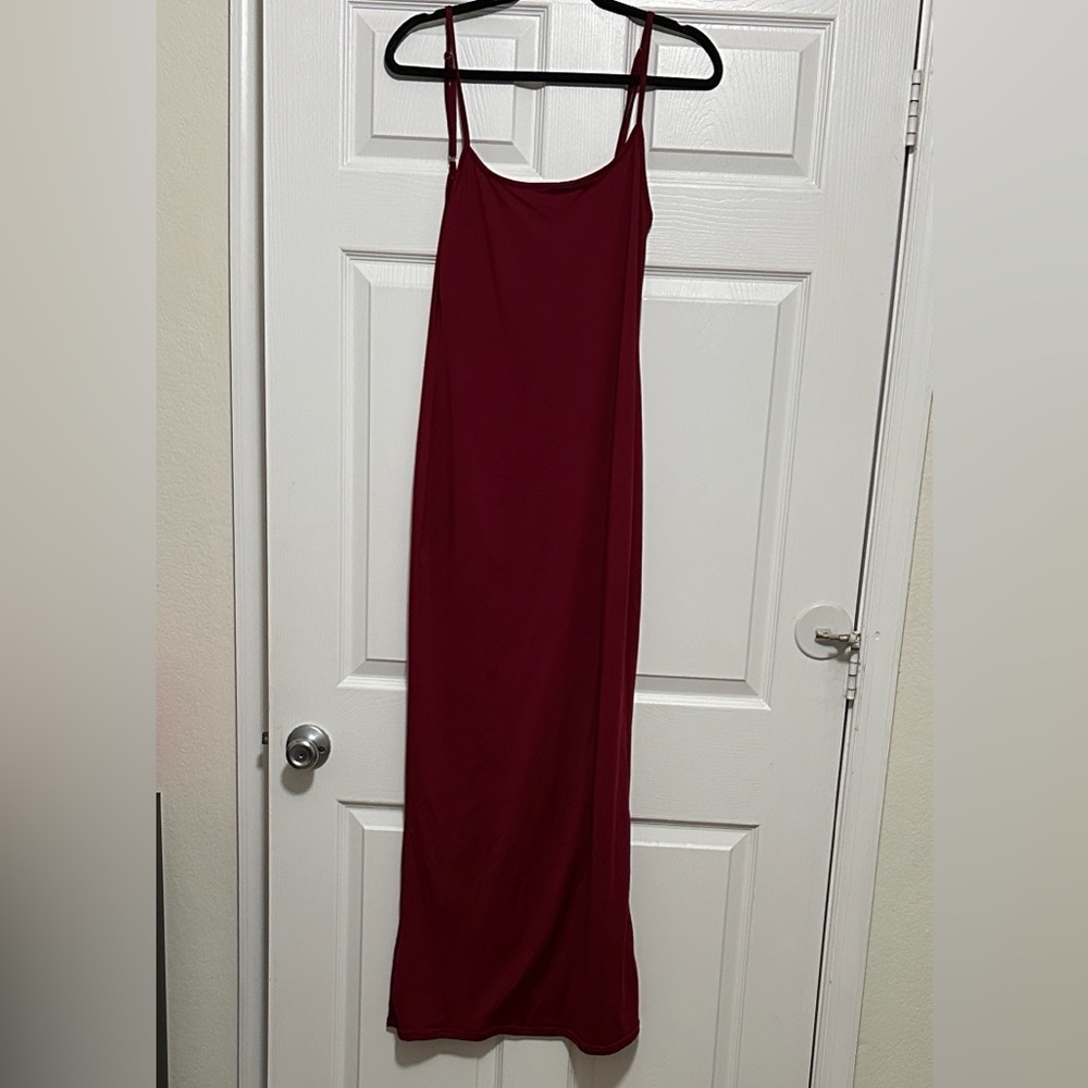 Wine Red Bodycon Maxi Dress